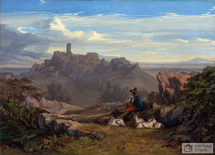 Эдвард Лир — Пейзаж с пастухом