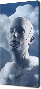 Скульптура атланта в облаках