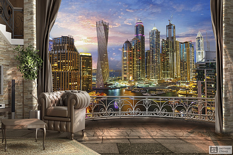 Фотообои Квартира с видом на Дубай