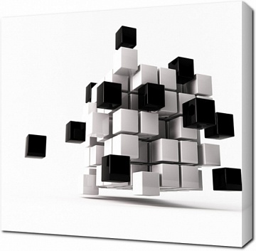 Белые и черные кубы 3D