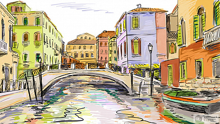 Фотообои Яркие Венецианские каналы