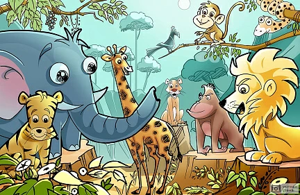 Нарисованные дикие животные