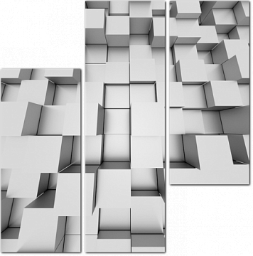 Белые 3D кубы