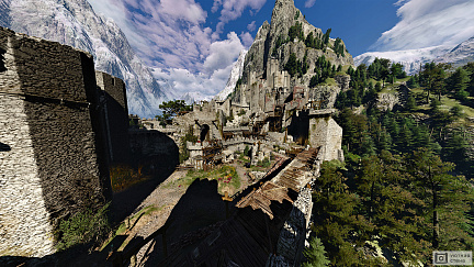 Замок среди гор в игре Ведьмак