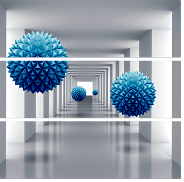 Туннель с синими 3D шарами