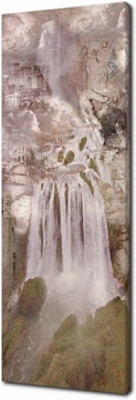 Фреска с водопад в винтажном стиле