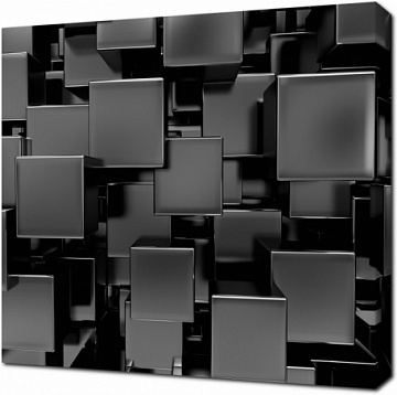 3D фотообои с черными блоками