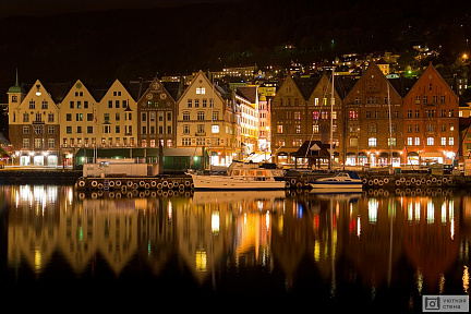 Фотообои Ночной Берген. Норвегия