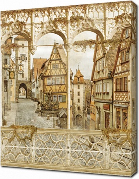 Терраса с видом на Ротенбург в стиле винтаж