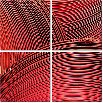 Красный фон с линиями в пространстве
