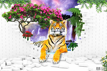 Тигр в проломленной стене
