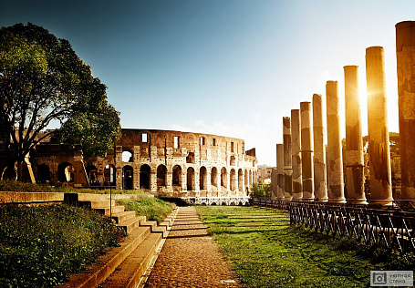 Фотообои Амфитеатр, Колизей, Рим на рассвете, Италия