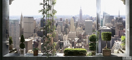 Вид на Нью-Йорк из панорамного окна